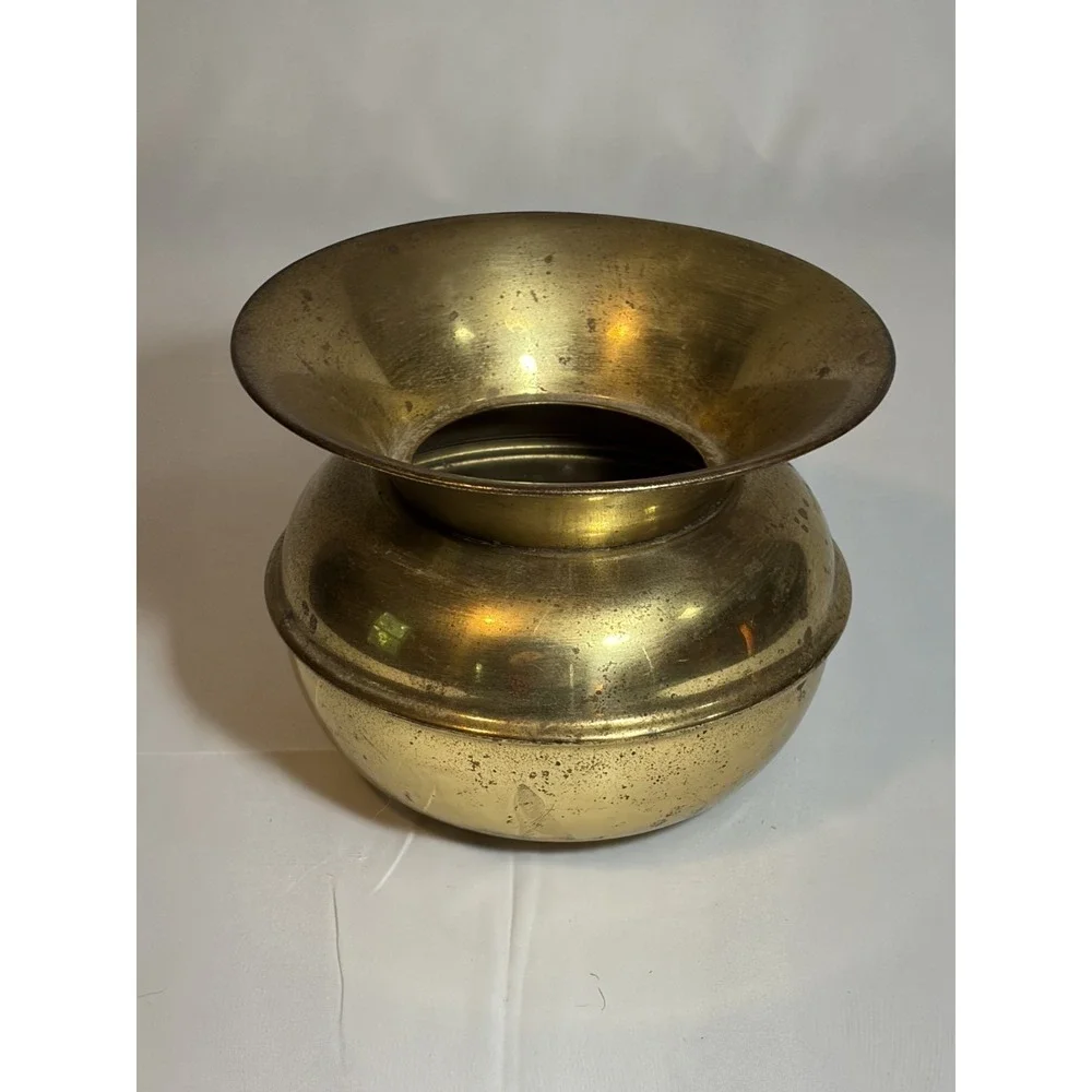 VINTAGE Made in England Brass Bowl or Spittoon - Brass Metal Decor